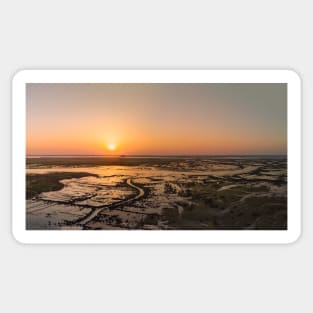 Aerial View of Esteiro da Tojeira at sunset Sticker